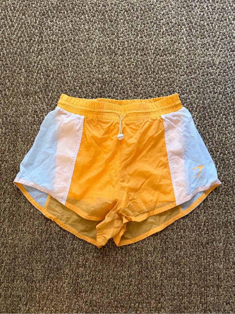 Gymshark Women's Pulse 2-in-1 Lined Shorts - White/Orange